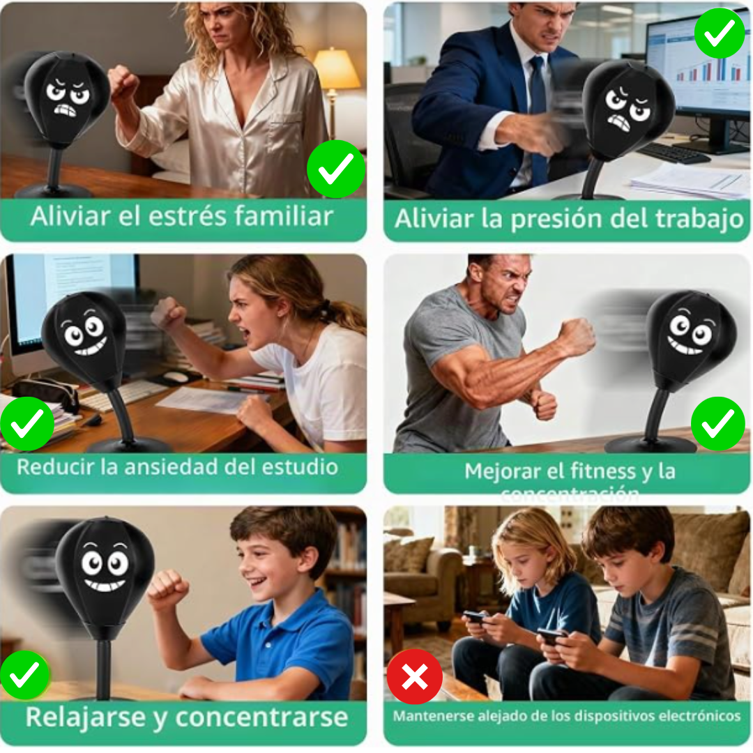 Saco mesa StressKO, golpea el saco y no tu mando o el monitor.